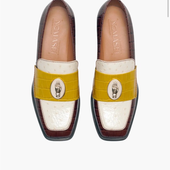 NOMASEI Shoes - New NIB NOMASEI NONO loafers tricolor embossed ostrich chocolate 39/9 celebloved